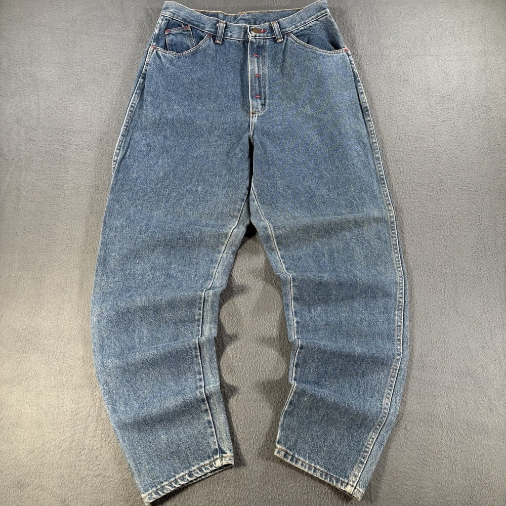 VTG 80s Wrangler Jeans Junior 13 (28x29) Baggy Taper Blue Denim Western USA Made